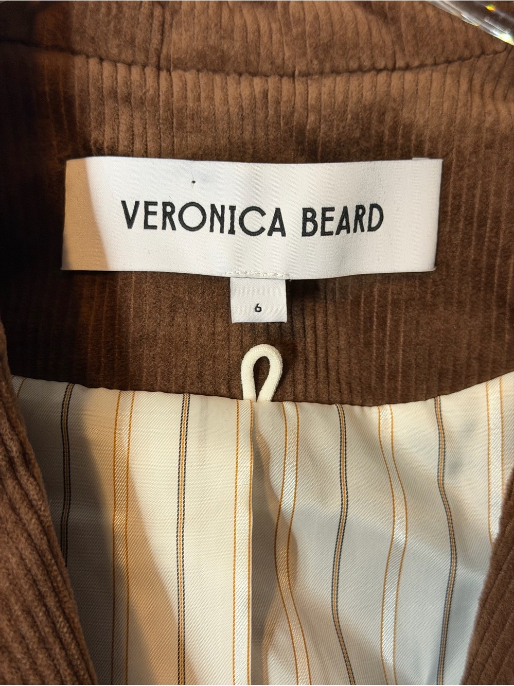 Veronica Beard Reagan Corduroy Dickey Blazer Brown Size 6 Dark Cocoa - Picture 8 of 16
